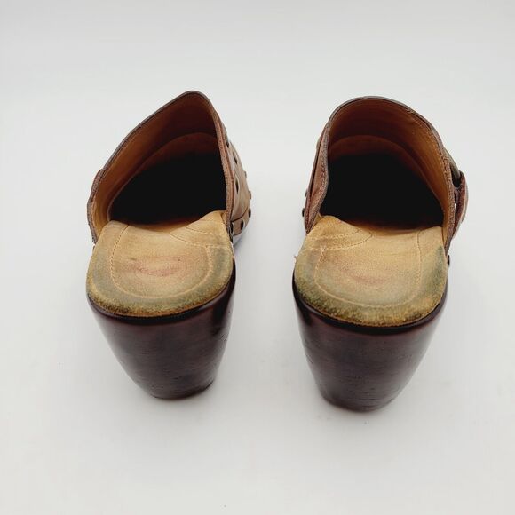 Nurture Cayman Brown Leather Comfort Clogs Mules Metal Hardware Women’s 6 M - Picture 5 of 9